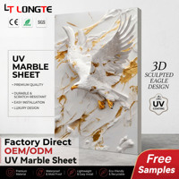 Revêtement mural en PVC UV effet marbre haute résistance pour restaurant, ignifuge, direct usine