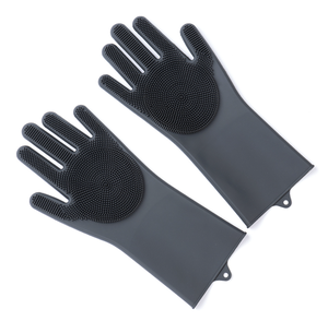 Gants en silicone <span class=keywords><strong>pour</strong></span> laver la vaisselle Gants en silicone résistants à la déchirure avec épurateur à usage domestique - Product Image 1