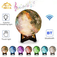 SQ-530 Speaker lampu Galaxy LED, pemutar lampu malam lampu sentuh LED gigi biru Kontrol APP