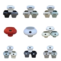 Elegan Matt Glaze Pot bunga keramik putih minimalis dengan lubang drainase tanaman dekorasi rumah yang indah