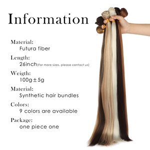 Faisceaux de Cheveux Synthétiques Droits Osseux en <span class=keywords><strong>Fibre</strong></span> Naturelle Premium pour Vendeurs de Cheveux Synthétiques, Tissage Synthétique pour Tresses - Product Image 3