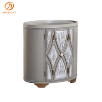 Royal haut de gamme chambre rétro meubles Vintage hôtel Villa Table de chevet en acier inoxydable Antique personnalisable bois table de chevet