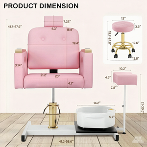 Fauteuil de pédicure haut de gamme avec roulettes, 360° °   Chaise pivotante pour spa des pieds, pour salon de manucure, salon de beauté et spa - Product Image 5