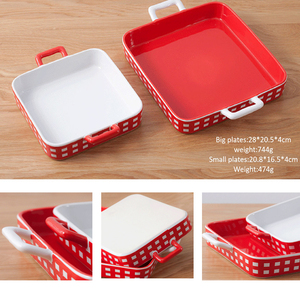 Plaques carrées en <span class=keywords><strong>céramique</strong></span> de glaçure, vente en gros, créatives et personnalisées, de style nordique, pour four à micro-ondes et au four - Product Image 3