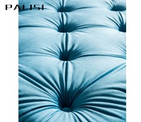 Muebles de Moda, Sofá de Terciopelo Azul con Capitoné en Forma de L de 7 Plazas, Conjunto de Sofá Moderno para el Hogar, Sofá Chaise Longue para Sala de Estar
