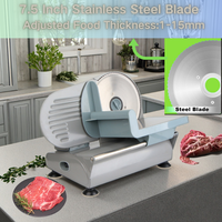 Trancheuse électrique pour aliments, lame amovible de 7,5 pouces, trancheuse électrique en acier inoxydable pour viande, légumes, fruits, saucisses, pain