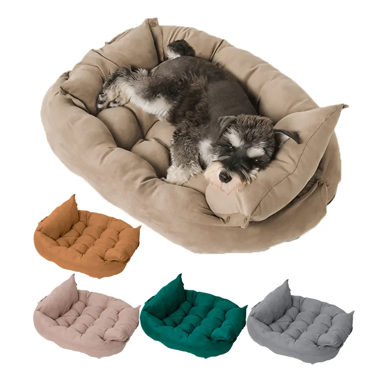 Bộ Nhớ Thiết Kế Mới Foam Pet Dog Sofa Giường Với Gối Có Thể Giặt Được Giường Mèo Lớn