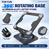 Support d'ordinateur portable pliable et réglable à rotation 360° pour bureau, support ergonomique pour ordinateur portable et tablette, fabricant OEM ODM en gros