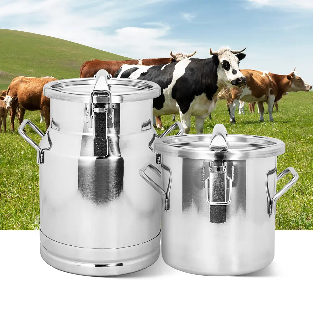 Top standard stainless steel milk bucket Cow Goat Milking Machine Storage Kitchen Rice Cereal Grain Coffee Bean flour Container