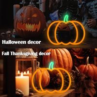 Neonawall En gros Enseigne néon citrouille d'Halloween, à intensité variable, alimentée par USB, lumière murale suspendue, décoration pour la maison, les fêtes et le festival d'Halloween
