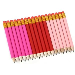 Crayons de golf promotionnels HB de 10 cm de bonne qualité avec logo personnalisé, gomme rouge, crayon rond pour enfants - Product Image 1