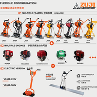 ZUJI VS35 Motorvibrator, batteriebetrieben, 220V/380V, Beton-Glättmaschine mit Aluminiumklinge, tragbar, hohe Leistung