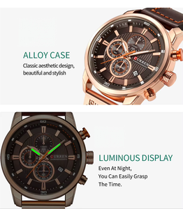VVS orologio al quarzo di lusso in pelle con cinturino in lega impermeabile 30M Business OEM Logo personalizzato - Product Image 3