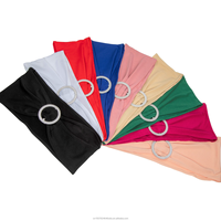 Rubans de chaise élastiques en polyester/spandex rouges, lot de 50 avec boucles, pour décorations de mariage, fête prénatale et banquet