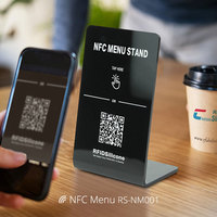 Présentoir de bureau en acrylique Google Social Media NFC de taille et de conception personnalisées