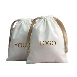 Manufacturer Eco-Friendly Luxury <b>Small</b> <b>Canvas</b> Gift Jewelry Pouch Recyclable Drawstring Packaging <b>Bag</b> with Customized Color Logo - Product Image 1