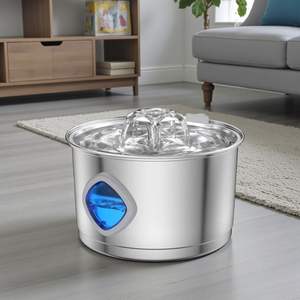Bebedero Automático de Acero Inoxidable con Diseño de 360 Grados, 2.8L, Antiderrames, Moderno, Fuente de Agua para Mascotas con Sistema de Filtración Multicapa - Product Image 1
