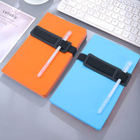 Carnet A5/B5 à couverture rigide en PU épaissi, 100 feuilles, pour réunions de bureau, avec porte-stylo, logo et couleur personnalisables, idéal comme cadeau
