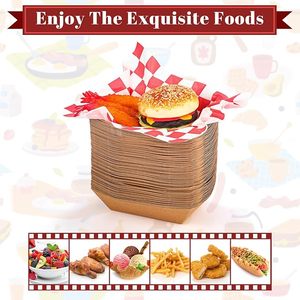 一次性牛皮纸食品托盘和防油熟食衬里<span class=keywords><strong>2</strong></span>磅涂层纸板食品船蜡纸食品托盘 - Product Image 4