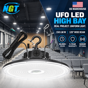 Projecteur LED UFO 300W à éclairage complet pour entrepôts industriels, garages, hangars et ateliers - Product Image 1
