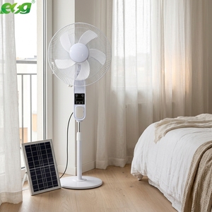 พัดลมตั้งพื้นพลังงานแสงอาทิตย์ขนาด 16 นิ้ว ราคาส่ง (7.4V 7500mAh) สำหรับตั้งแคมป์กลางแจ้ง พร้อมไฟ LED และที่ชาร์จโทรศัพท์มือถือ - Product Image 5