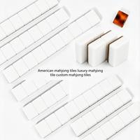 Tuiles en acrylique à 4 couches, 160 cartes, tuiles de Mahjong américaines effet écaille de tortue pour jeu de dominos gravé, idée cadeau de luxe et de Noël
