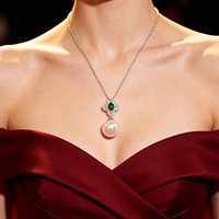 Collier en argent sterling 925 avec pendentif fleur, perle de coquillage, zircon simulé, style vintage, chaîne maille forçat, bijou femme, cadeau anniversaire