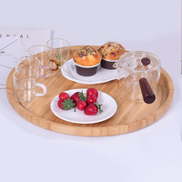 Plateaux de service en bambou écologiques en gros, forme irrégulière, design gravé, pour le camping et l'usage familial - Durables pour les aliments