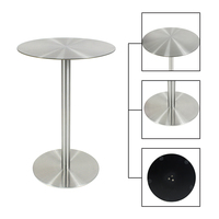 Pied de table rond en acier inoxydable, sur mesure, pour restaurant ou café.