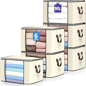 Grote kledingopbergzakken met ritsen, niet-geweven opvouwbare dekensorganizer, dekbedopbergzak, aangepast logo - Product Image 2