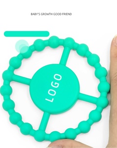 Lot de 6 jouets de dentition en silicone sûrs pour bébé, pour soulager les poussées dentaires, 0-6 mois, design éléphant, sans BPA, durables - Product Image 3