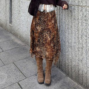 Falda Midi Irregular con Estampado de Leopardo, Sexy y Vintage para Mujer, Elegante y Versátil, Nueva Falda Larga para Otoño e Invierno - Product Image 2