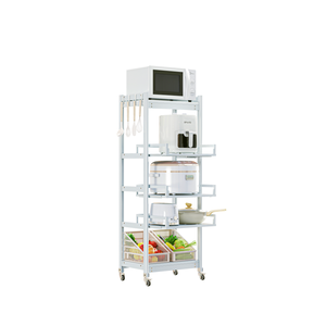 Étagère de rangement de cuisine en aluminium à 5 niveaux, mobile, pour four à <span class=keywords><strong>micro</strong></span>-ondes, organisateur de batterie de cuisine réglable, <span class=keywords><strong>sur</strong></span> pied - Product Image 1
