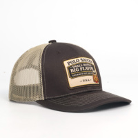 Topi Trucker 6 Panel Richardson 112 Terlaris, Patch Kulit atau Tenun Custom, Pinggiran Lengkung
