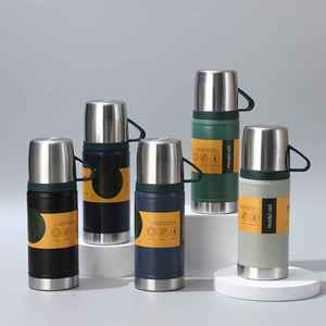 304 Stainless Steel Insulated Water Bottle Gift Set 6-12 Hours Thermal Insulation One Bottle Three Lids Portable Design - Product Image 2