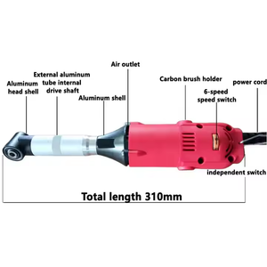 Esmerilhadeira Angular Micro 550W 220V, Kit Mini Esmerilhadeira Reta Portátil, Esmerilhadeira Elétrica de 90 Graus para Limpeza de Azulejos, Ferramenta Elétrica - Product Image 3