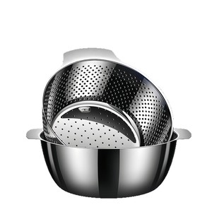 Stainless Steel Double Layer <b>Colander</b> <b>Strainer</b> With Bowl For Vegetables Kitchen Use - Product Image 2