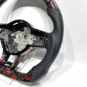 Volante Deportivo de Fibra de Carbono Forjado Rojo, Compatible con Accesorios Volkswagen VW, para Polo Golf 6 <span class=keywords><strong>GTD</strong></span> B7 B8 GTI GTI R <span class=keywords><strong>GTD</strong></span> <span class=keywords><strong>Golf7</strong></span> Mk7 - Product Image 2