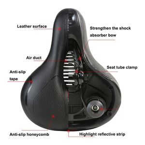 Asiento de <span class=keywords><strong>Bicicleta</strong></span> Ergonómico con Carcasa de Plástico/PVC Transpirable, para Hombres y Mujeres, con Calefacción, Cómodo, para Bicicletas de Montaña, con Gran Espacio para los Glúteos, Seguro - Product Image 4