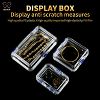 Boîte de rangement pliable carrée anti-oxydation pour bijoux, montres, jouets culturels, boîte transparente scellée portable
