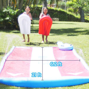 Jardin extérieur Triple Racer glissade d'<span class=keywords><strong>eau</strong></span> et toboggan gonflable extérieur jardin toboggan arroseur <span class=keywords><strong>tapis</strong></span> anti-éclaboussures pour enfants adultes - Product Image 3