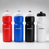 Bouteille d'eau réutilisable en plastique coloré de 750 ml, écologique, avec bec verseur à pression, pour la randonnée, les voyages en plein air, le vélo