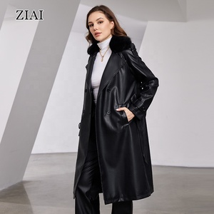 Nuove giacche di <span class=keywords><strong>pelliccia</strong></span> da donna a doppio petto giacche invernali cappotti lunghi alla moda alla moda cappotti in pelle da donna bordati di <span class=keywords><strong>pelliccia</strong></span> - Product Image 4