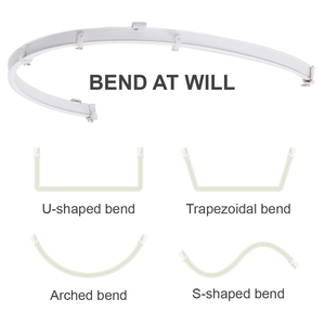 Rieles montados en el techo de pared corrediza de cortina curvada flexible de <span class=keywords><strong>PVC</strong></span> de plástico al por mayor para divisor de hospital - Product Image 2