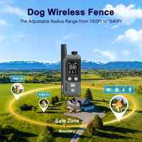 2600FT Hundetrainingshalsband IPX7 Wasserdicht für 2 Hunde LCD-Fernbedienung Piepton Vibration Schock Sprachintercom 300-500m Elektrischer Zaun