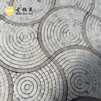 Carrelage de mosaïque Waterjet de caractéristique de parquet de marbre pour la décoration de plancher de mur
