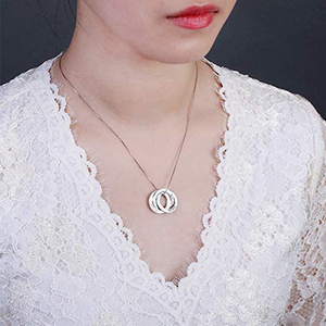 925 Sterling Silver Family Name <strong>Necklace</strong> Personalized Custom Engraved <strong>Russian</strong> <strong>Ring</strong> <strong>Necklace</strong> - Product Image 3