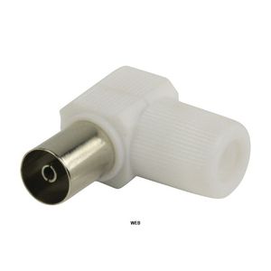 Conector coaxial hembra de PVC blanco, tipo F, en ángulo de 90 grados, para divisor de señal de antena de TV por cable - Product Image 3