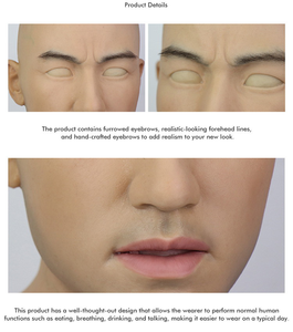 Máscara de cabeza de hombre joven de silicona realista para Cosplay, película de fiesta de travestismo o accesorio de forma de pecho transgénero - Product Image 6