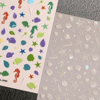 Offre Spéciale – Autocollants 3D Personnalisés pour Ongles, Thème Brise Océanique Estivale Colorée, Motifs Dessin Animé Mignons, sur Feuille Unique, pour Décoration DIY